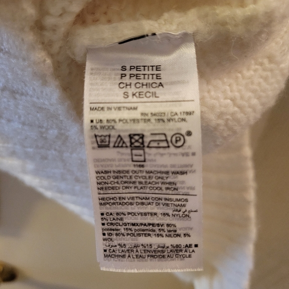 Old Navy Sweater S Petite Cream - Picture 6 of 6